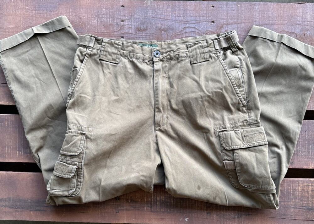 Orvis 34 Heavy Canvas Cargo Pants Adj Waist Rugged Hunting Utility Workwear